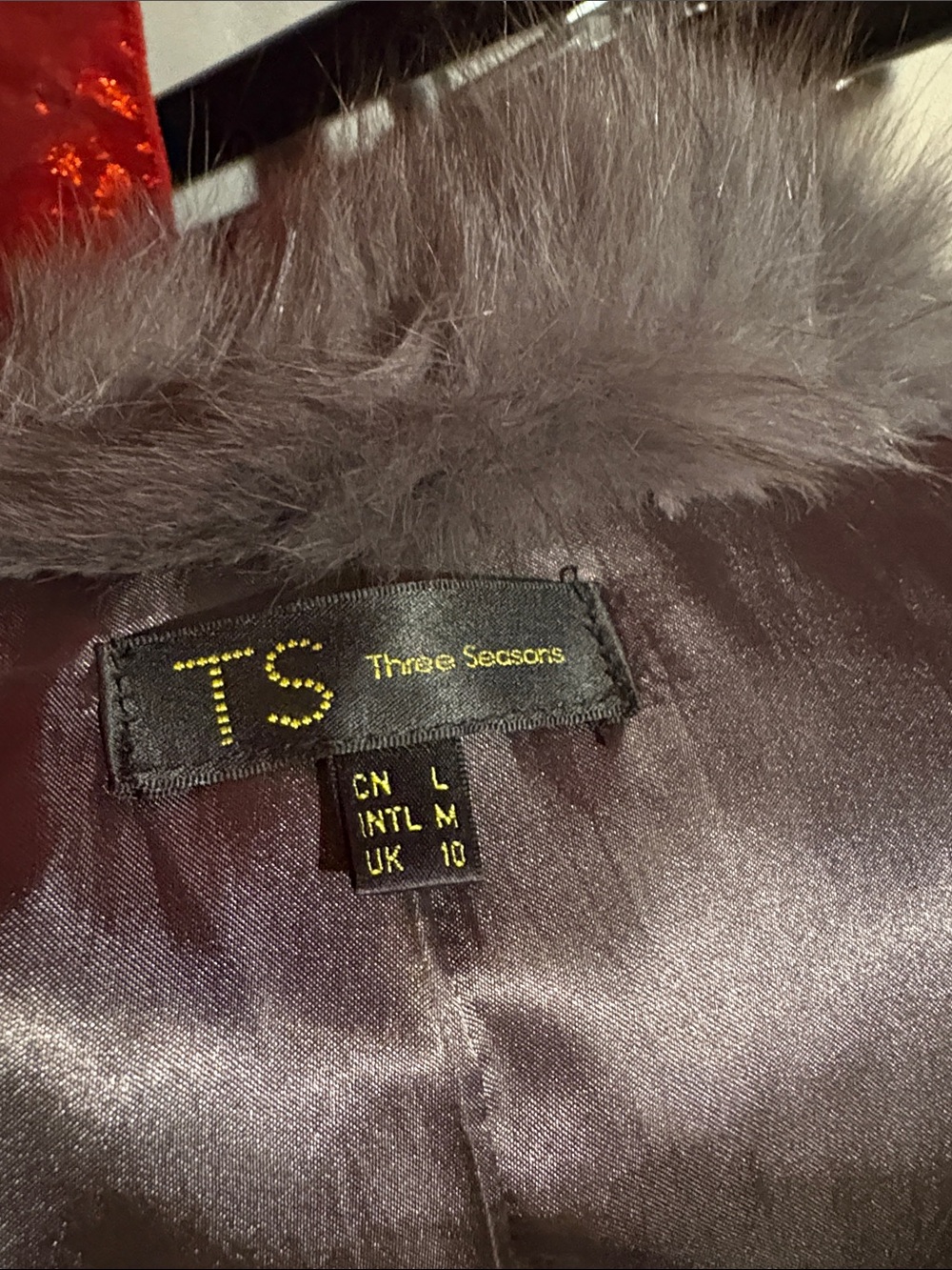 Women's Grey Rabbit Fur Ribbed Cropped Jacket - Picture 3 of 4